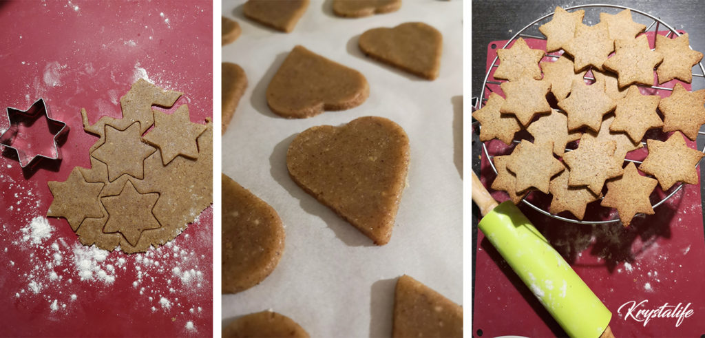 Découpe des biscuits de Noël