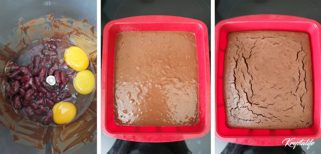 Préparation du fondant au chocolat sans gluten ni beurre