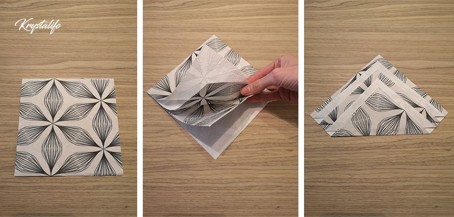 Folding of napkins in pine tree
