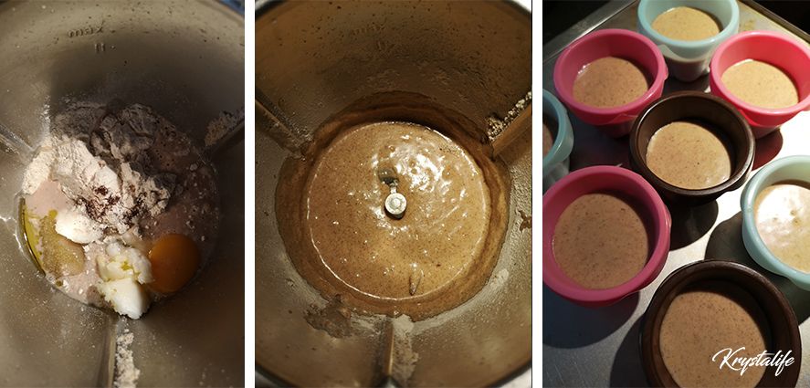préparation des muffins noisette cannelle