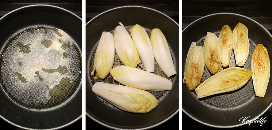 Preparation of endives with orange and spices