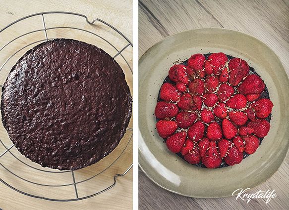 Vous pouvez décorer ce gâteau sans farine, sans beurre avec des fruits