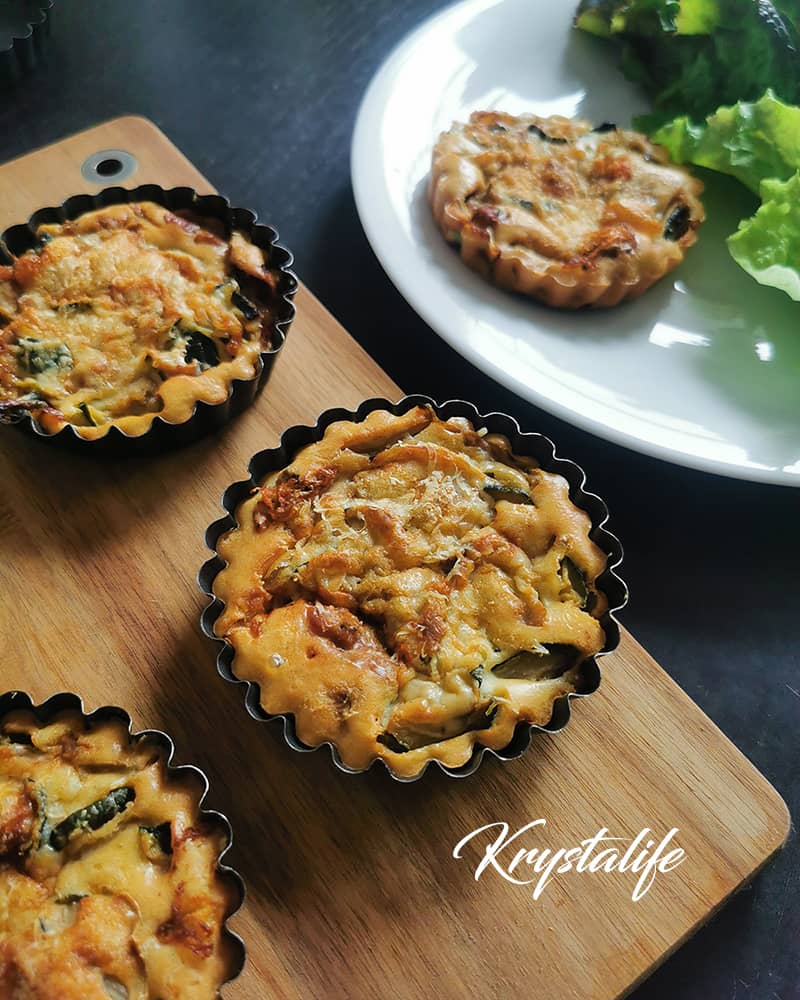 Quiche sans pâte courgette et bleu du Vercors